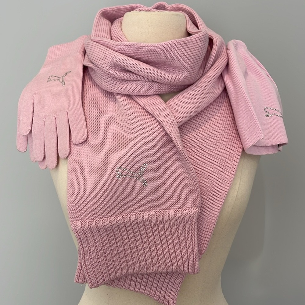PUMA Women's Pink Knit Winter Set
